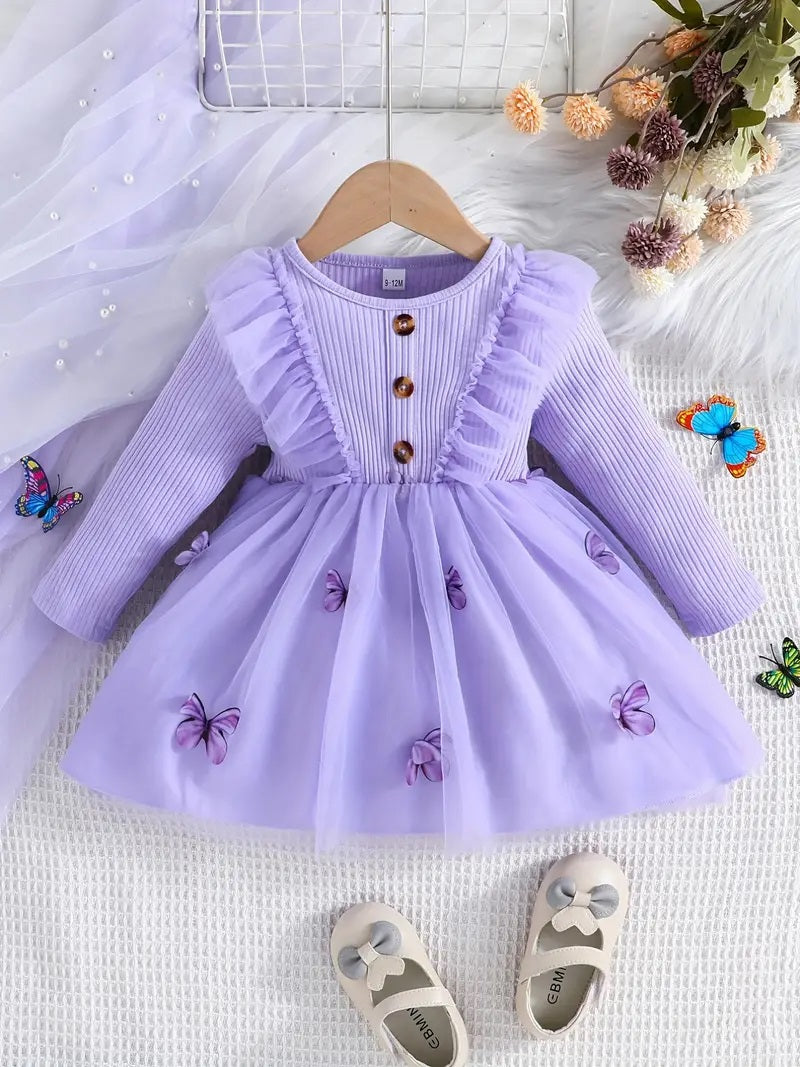 Girl's Lycra Floral Printed Frock Dress for Girls 2-3-YEARS