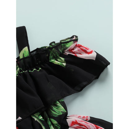  Girl's Lycra Floral Printed Frock Dress for Girls 2-3 Year