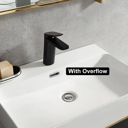 23.6" Modern Black Floating Bathroom Vanity with Drawer Shelf Single Ceramic Sink Small