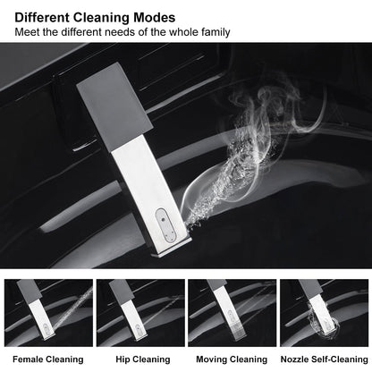 Cubera V1 Automatic Smart Square Bidet Toilet with Multi-Function Black 1.32 GPF