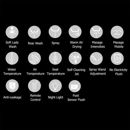 Automatic Flushing Smart Bidet Toilet with Multi-Function 1.32 GPF