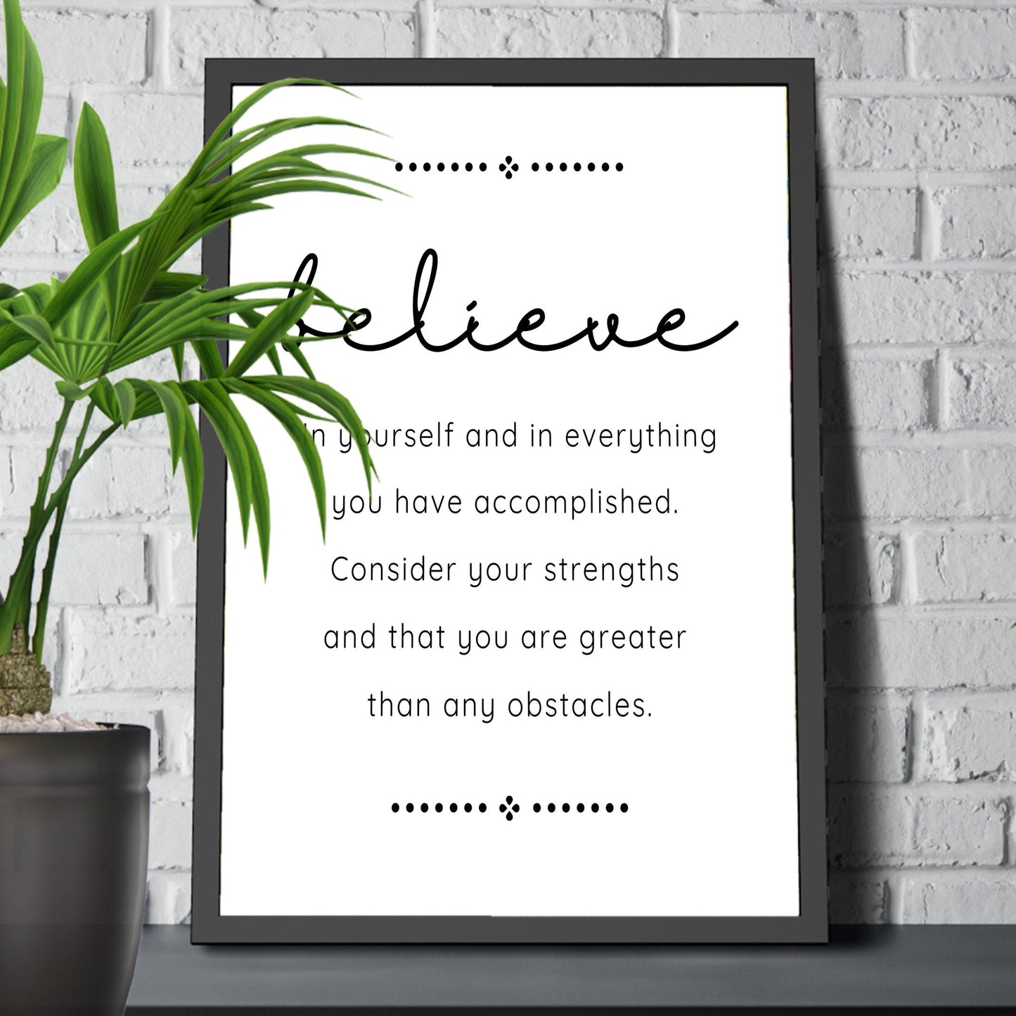 Wall Decor Giclee Poster Art Print - Believe Inspirational Quote