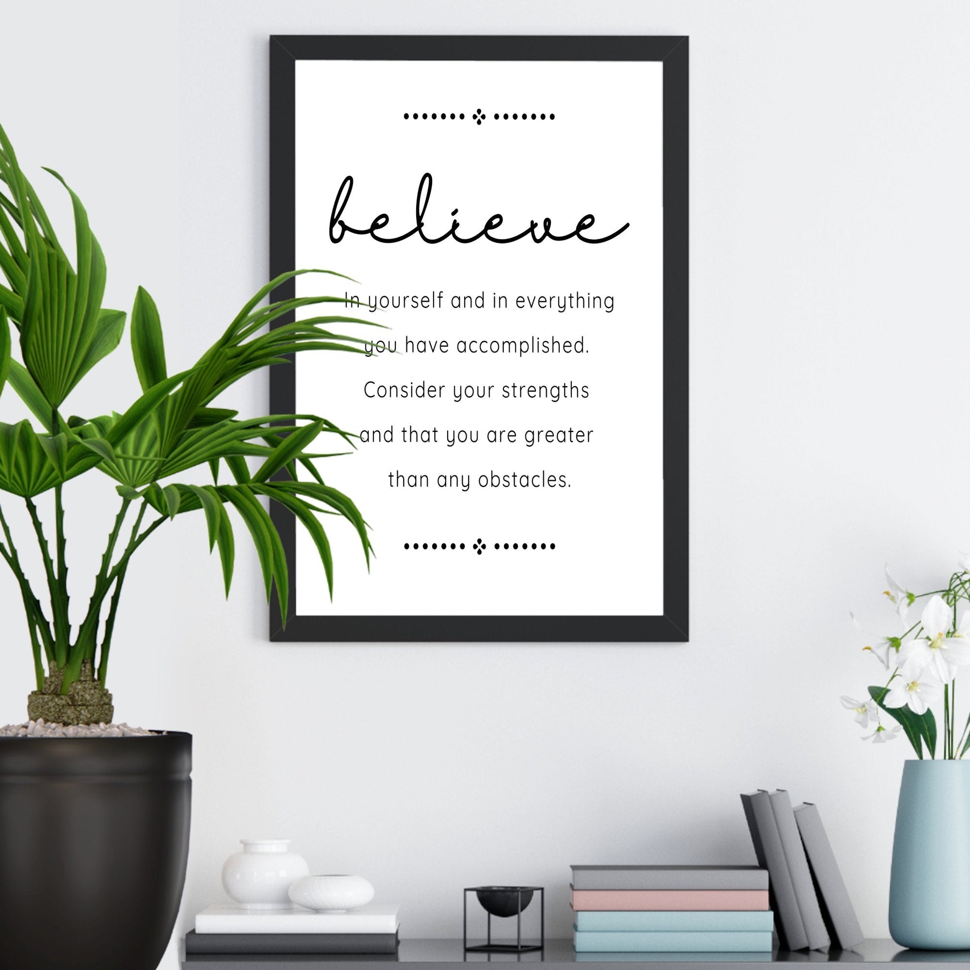 Wall Decor Giclee Poster Art Print - Believe Inspirational Quote