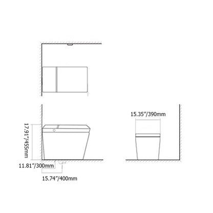Cubera V1 Automatic Smart Square Bidet Toilet with Multi-Function Black 1.32 GPF