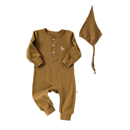 Unisex Embroidered Cartoon Horse Long Sleeve Outfit