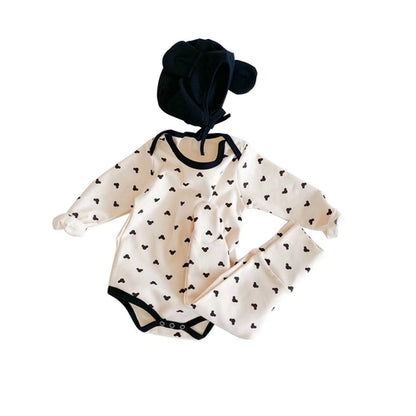 Soft Cotton Cartoon Print Onesie & Trousers Set