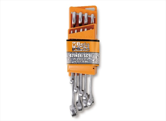 Beta Tools 000420387 42-INOX-SC9 Combination Wrenches Plus Support- Se